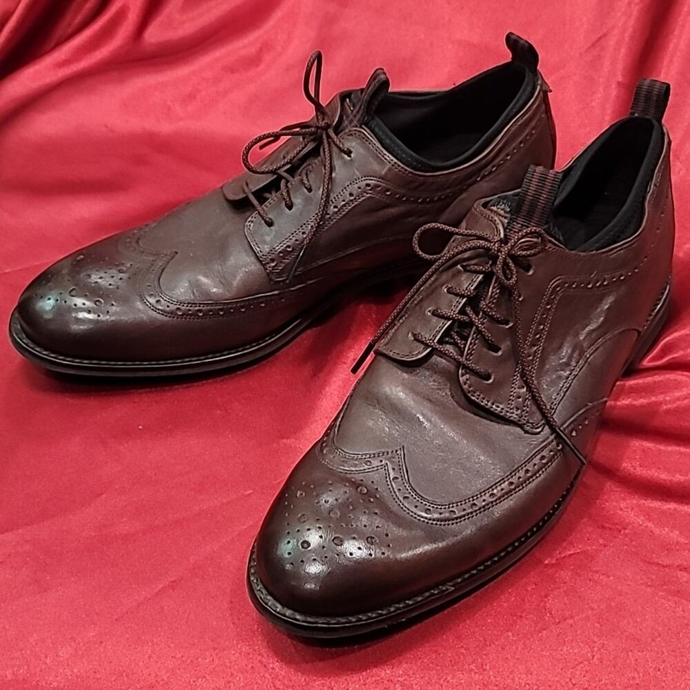 COLE HAAN GRANDSERIES derby wingtip brogue dk brown